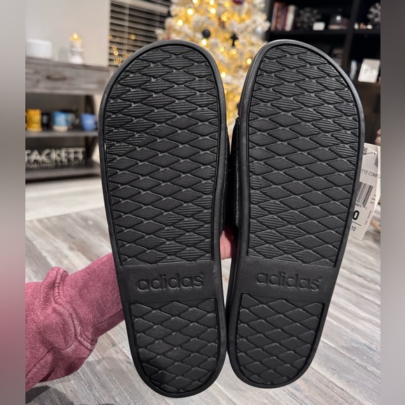Adidas Black Adilette Comfort Slide Sandals - Picture 6 of 7